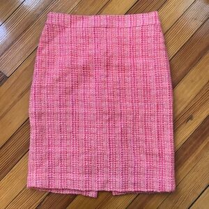 J Crew Pink and Orange tweed no. 2 pencil skirt